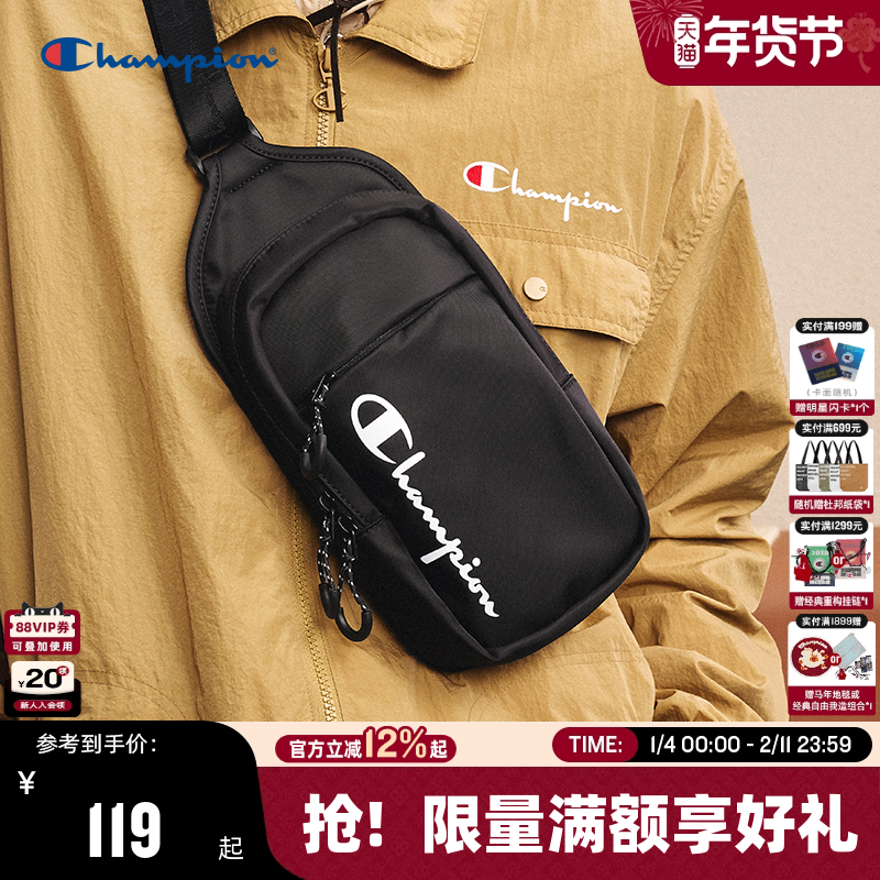 Champion冠军胸包男美式运动情侣腰包小肩包25秋冬新款挎包女休闲