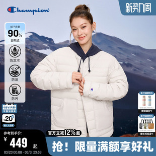 女排骨短款 新款 Champion冠军轻薄羽绒服男25冬季 羽绒外套 三防
