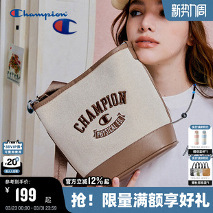 Champion冠军2026春季 单肩包校队水桶包男女情侣休闲斜挎包 新款