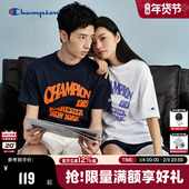 新款 Champion冠军短袖 t恤男2025夏季 情侣纯棉圆领印花宽松休闲女