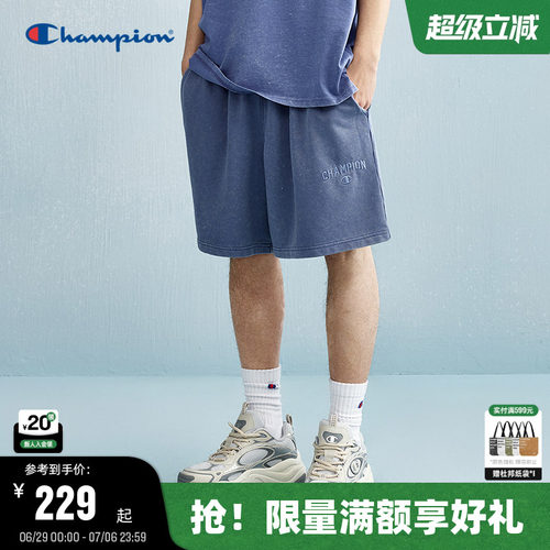Champion冠军水洗做旧短裤