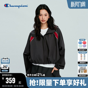 连帽潮 撞色休闲户外风开衫 Champion冠军短外套夹克女2026春季 新款