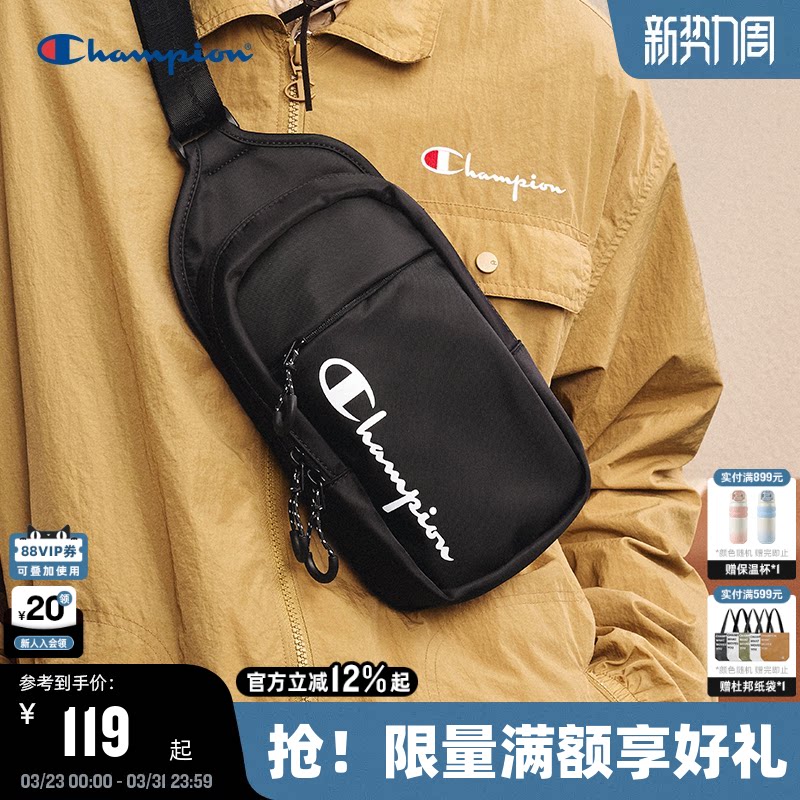 Champion冠军胸包男美式运动情侣腰包小肩包春季挎包女休闲背包
