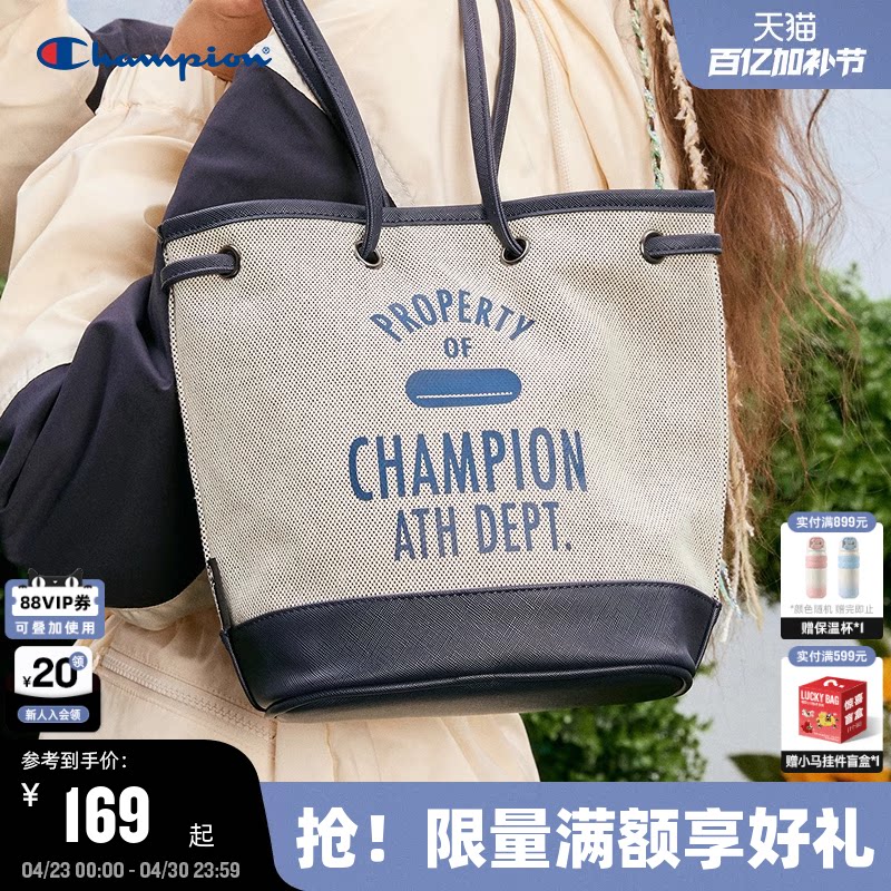 Champion冠军25春季新款单肩包男女休闲情侣水桶包通勤潮流手提包