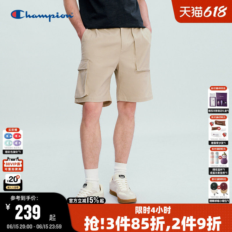 Champion冠军短裤男2026夏季新款美式工装风直筒五分裤女休闲宽松