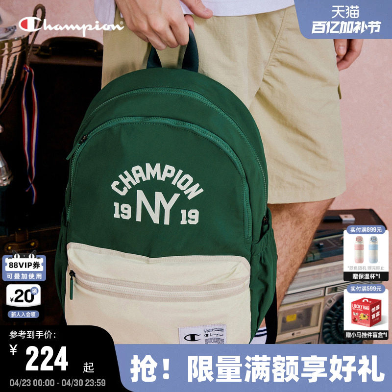 Champion冠军双肩包女新款轻便书包大容量旅行包潮流学生背包男