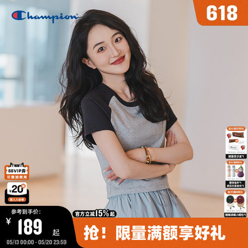 Champion冠军插肩袖短袖女