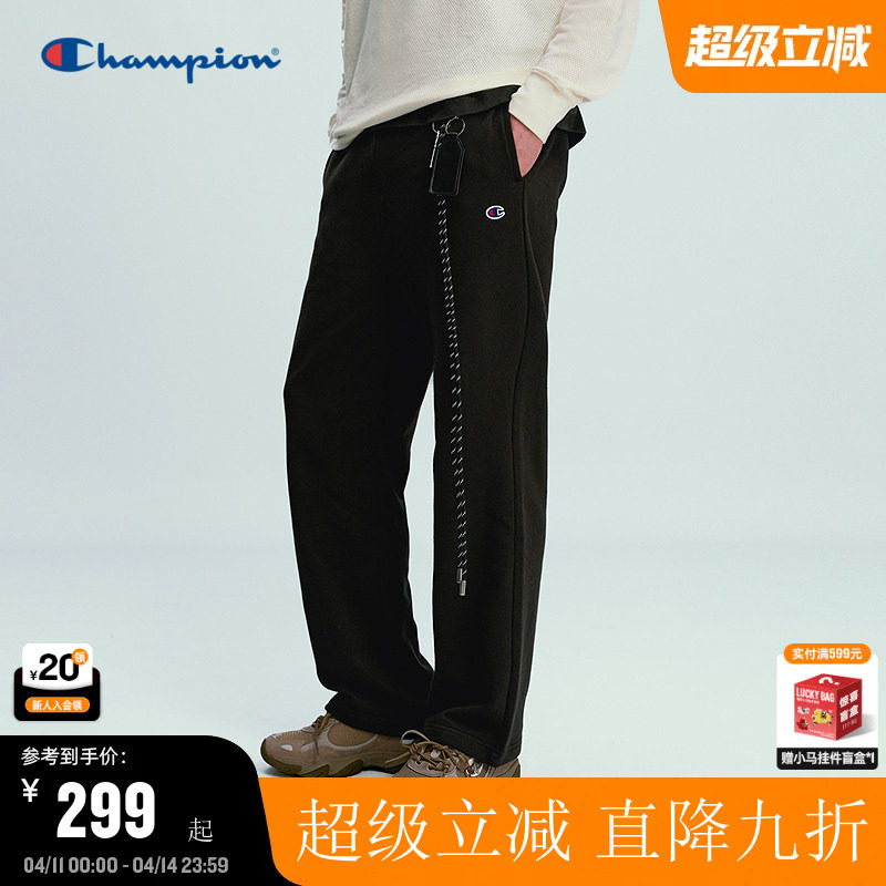 Champion冠军卫裤男2026春季新款休闲风直筒长裤纯色简约女阔腿潮