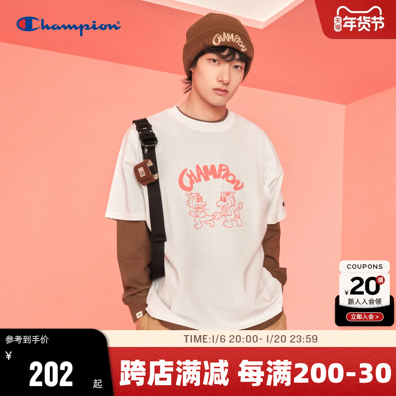 【Champion小龙人系列】冠军情侣短袖t恤24夏季新款潮牌美式女