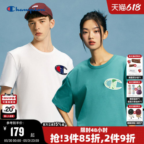 Champion冠军毛巾绣短袖T恤