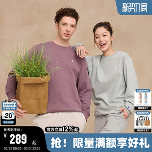 Champion冠军情侣卫衣男2025秋季新款美式运动风圆领刺绣上衣