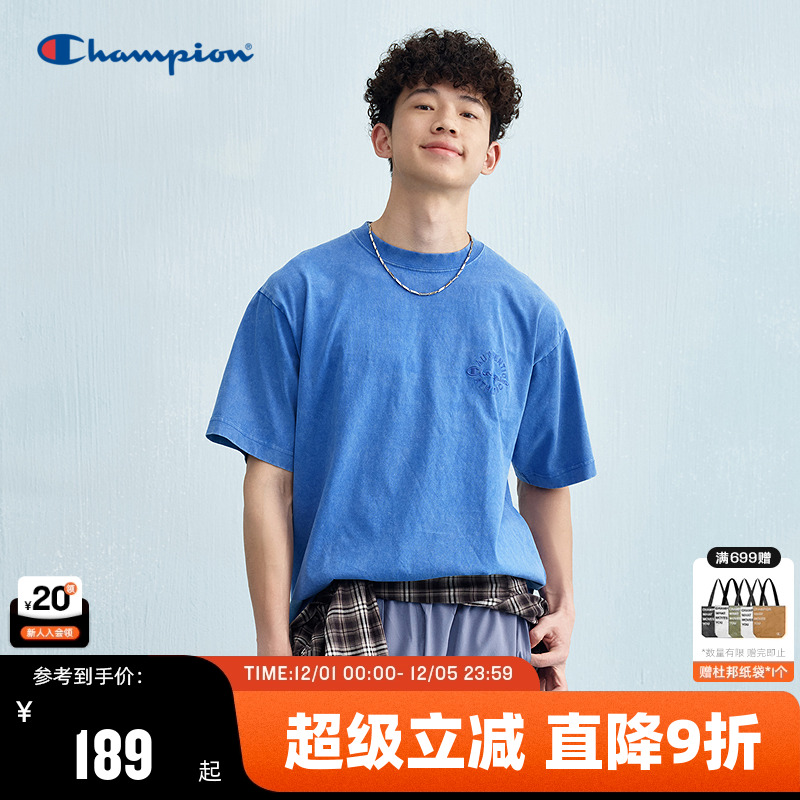 Champion冠军水洗做旧风短袖T恤