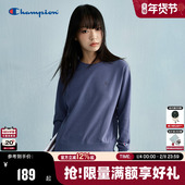 Champion冠军春秋新款 简约纯色圆领卫衣女美式 休闲套头上衣潮