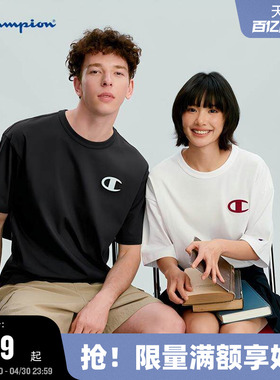 丁禹兮推荐Champion冠军短袖男26夏季新款大Clogo圆领T恤女情侣
