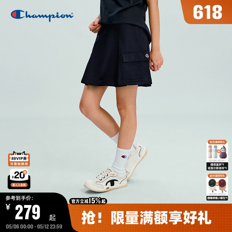 丁禹兮推荐Champion冠军短裙26夏季新款工装A字裙学院风潮半身裙