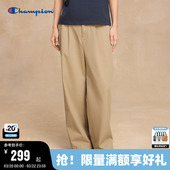 纯色刺绣休闲阔腿裤 新款 潮牌 女2025秋季 Champion冠军长裤