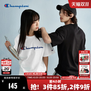 美式 新款 潮牌t恤圆领刺绣纯棉上衣 2025夏季 Champion冠军情侣短袖