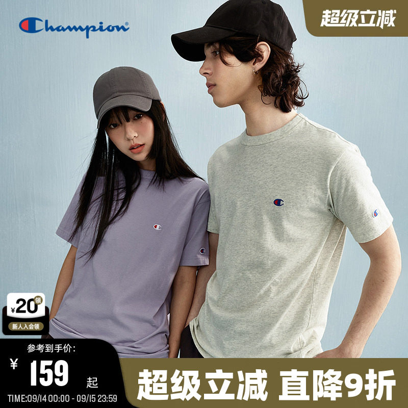 Champion冠军短袖情侣纯棉T恤图片