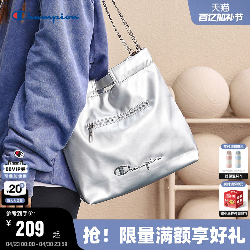Champion冠军单肩包25秋冬新款垃圾袋双肩包女通勤时尚牛仔手提包