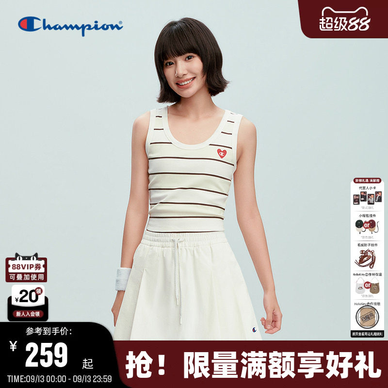 Champion冠军条纹圆领背心图片