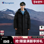 新款 Champion冠军长款 过膝羽绒服男冬季 加厚情侣连帽保暖秋外套女