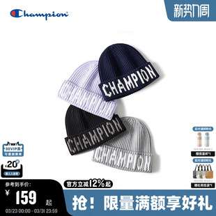 Champion冠军针织帽25秋冬新款 校园毛线帽女潮流复古运动帽男 美式