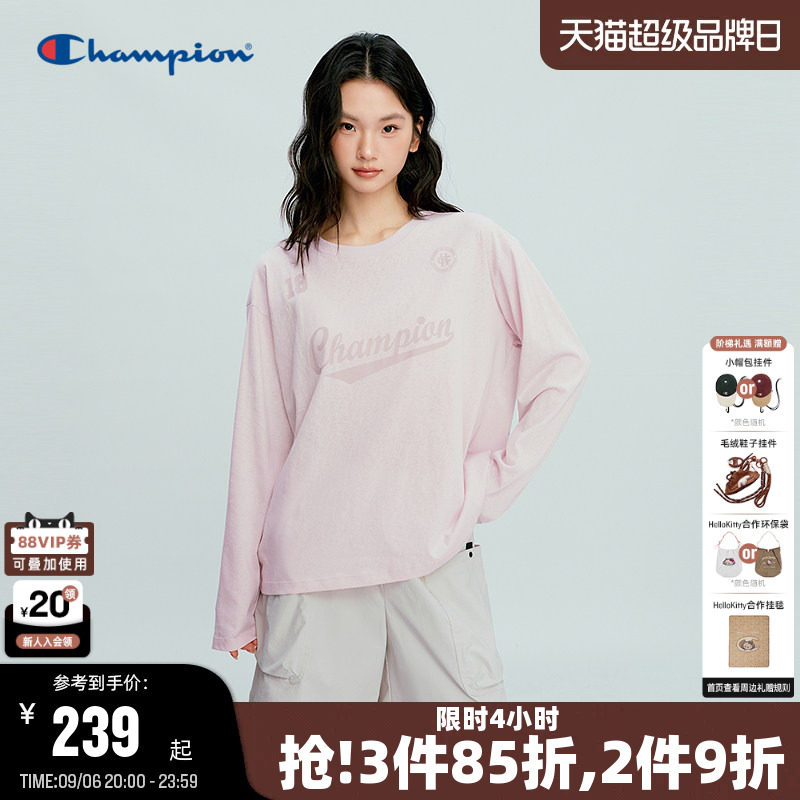 Champion冠军圆领长袖T恤女罩衫图片