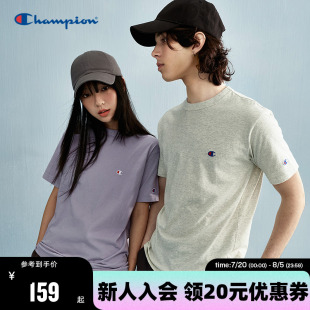 男美式 Champion冠軍情侶純棉短袖 T恤2025夏季 新款 潮牌 刺繡小C美式