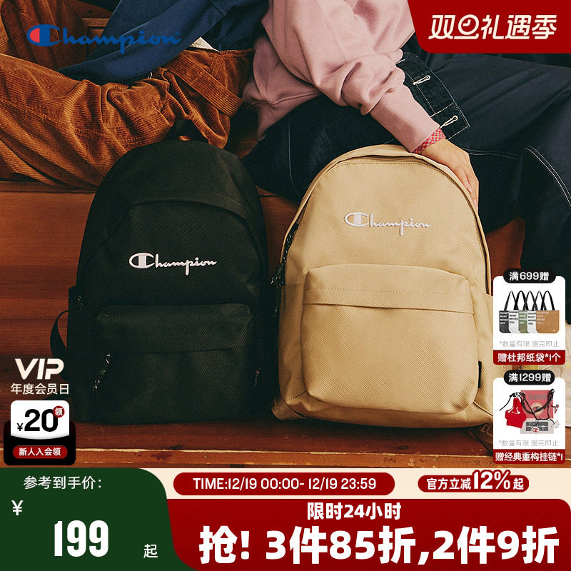 Champion冠军双肩包秋冬女新款背包大容量书包男旅行包运动包字母