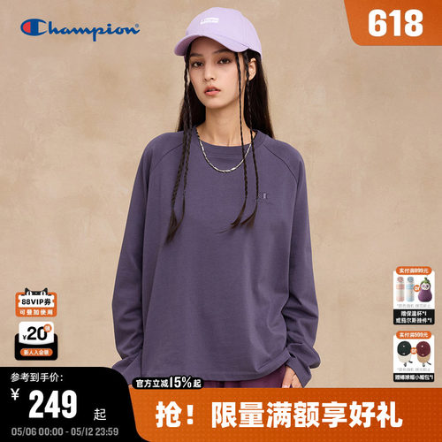 Champion冠军插肩袖长袖T恤女