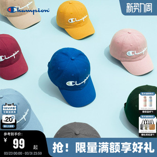 运动帽女 休闲鸭舌帽男红色美式 Champion冠军棒球帽情侣26春季 新款