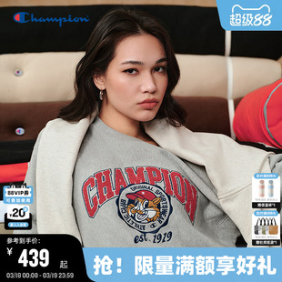 陈芷琰同款Champion冠军卫衣女26春季新款圆领红色上衣美式复古