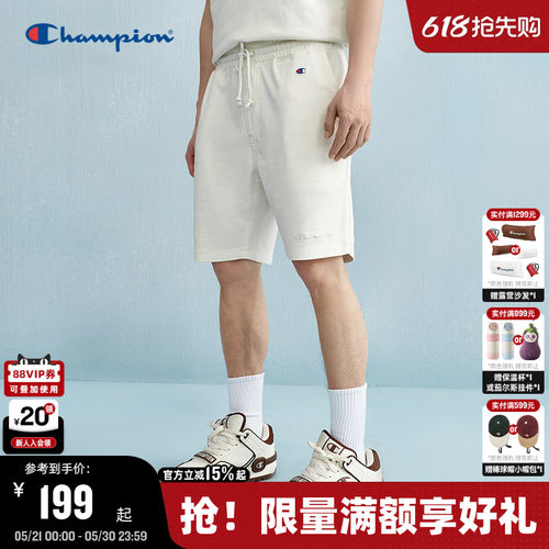 Champion冠军短裤水洗做旧风