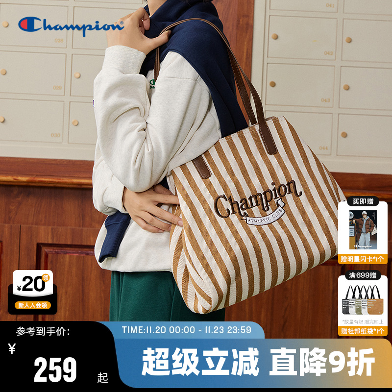 Champion冠军复古帆布托特包
