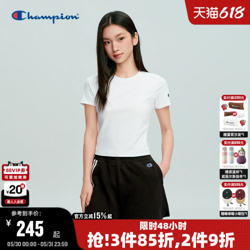 Champion冠军短袖女T恤百搭舒适