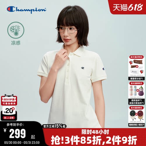 championPOLO衫女简约百搭T恤