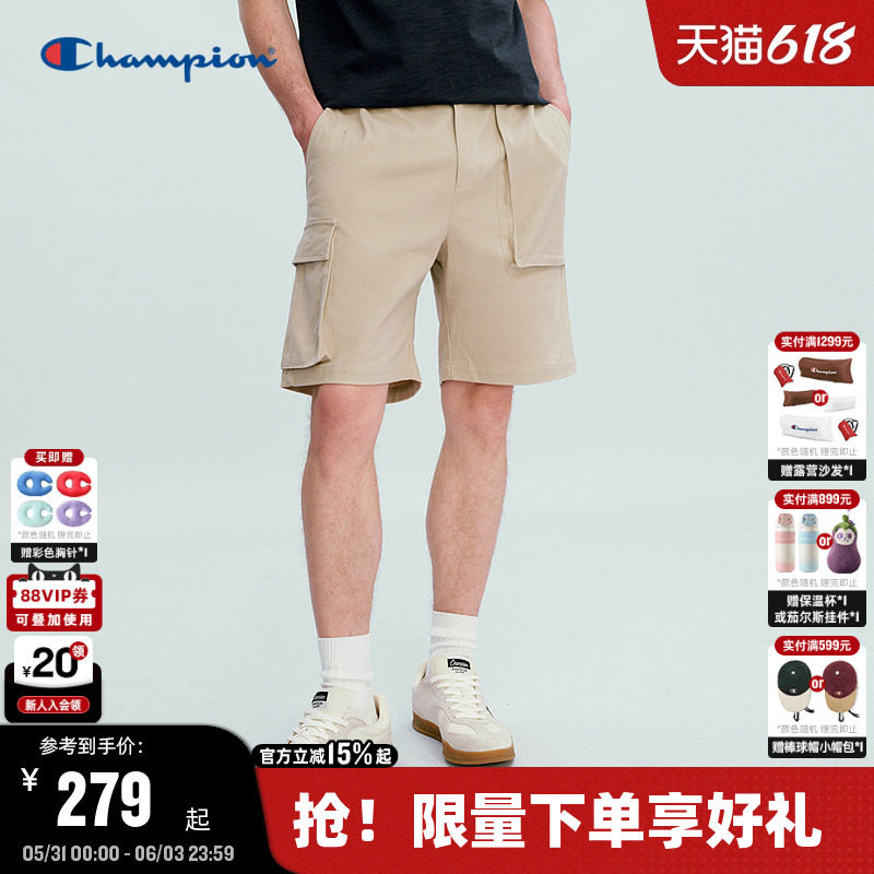 Champion冠军短裤男2026夏季新款美式工装风直筒五分裤女休闲宽松