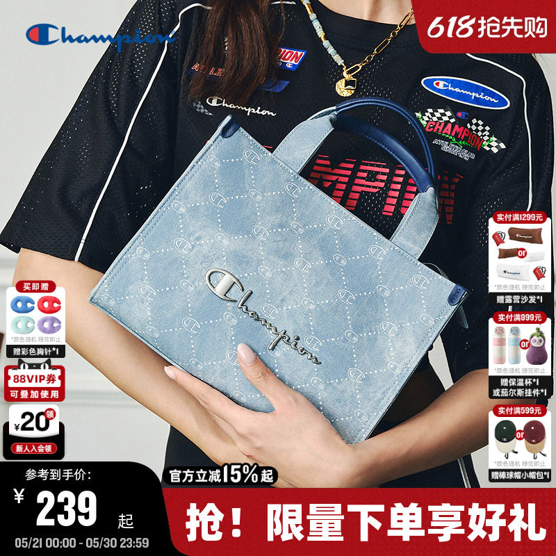Champion冠军单肩包26夏季新款女大容量托特小方包精致斜挎手提包