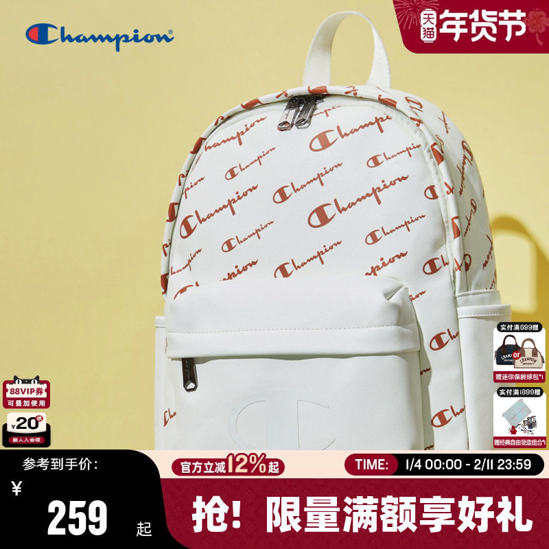 Champion冠军双肩包25秋冬新款女大容量情侣老花时尚背包男书包