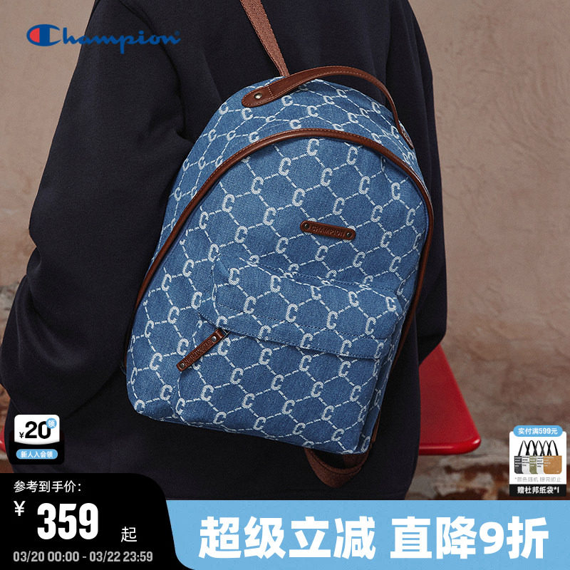 Champion冠军双肩包26春季新款女复古老花背包通勤校园小型书包男