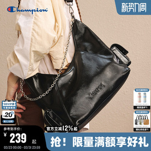 Champion冠军单肩包女春季 机车包男情侣休闲链条斜挎包大容量背包