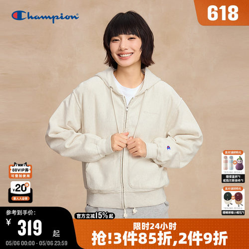 Champion冠军女款连帽卫衣糖果色