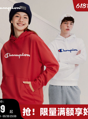 Champion冠军卫衣春秋款纯棉红色上衣美式潮牌休闲套头圣诞上衣