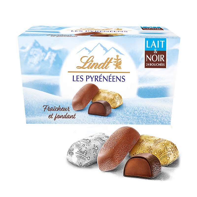 法国进口liindt瑞士连冰山雪融巧克力牛奶软心黑巧盒装送新年礼物