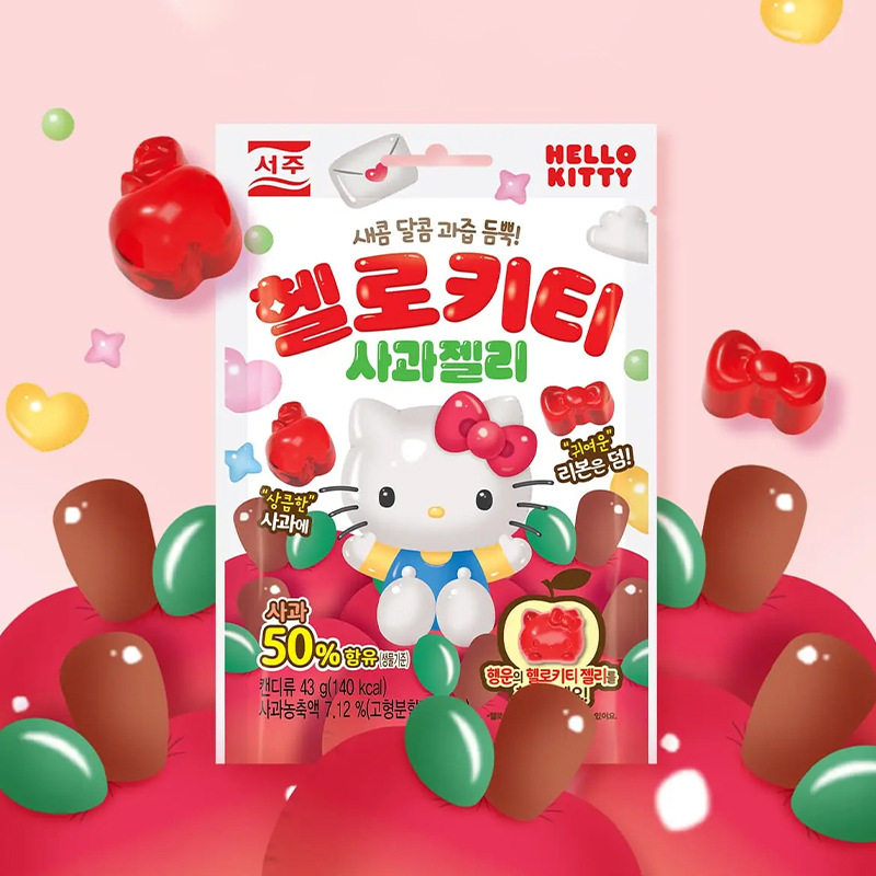 韩国进口SEOJU西洲水果味软糖三丽鸥家族联名款儿童休闲糖果零食