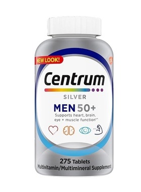 美国进口Centrm尚存银片中老年男士复合维生素50岁矿物质片275粒