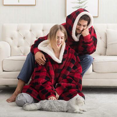 wearable lamb velvet loafer blanket home casual plush