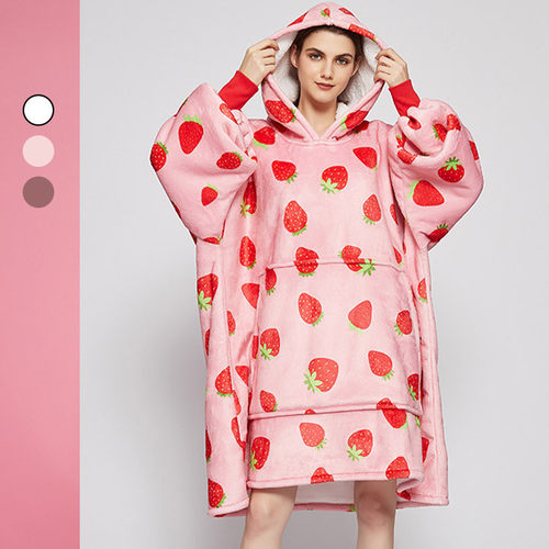 lazy blanket flannel pajamas plus velvet padded 睡裙懒人毯