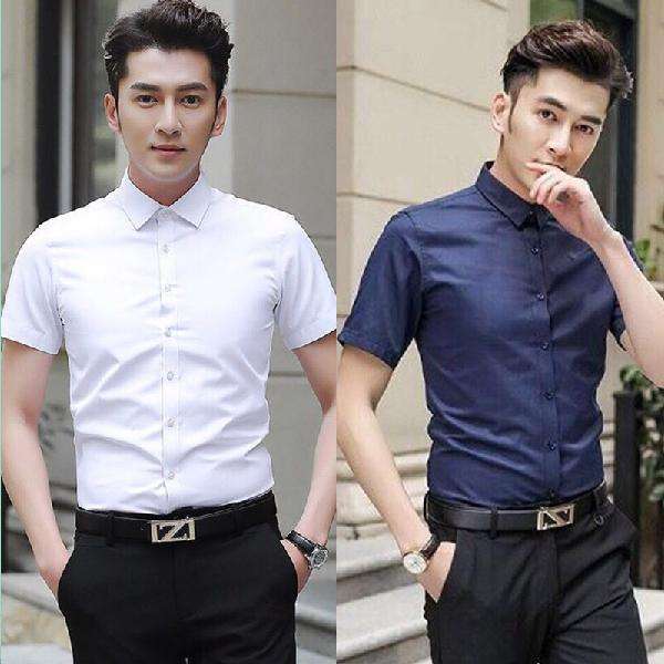 夏季白衬衫男士短袖韩版工装休闲职业短袖衬衣寸商务正装衣服半袖