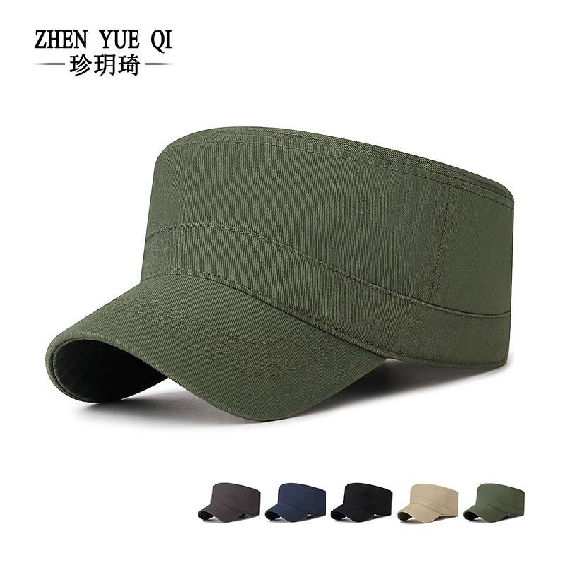 春秋季新款男女通用简约光板平顶帽棉质青年户外韩版纯色帽子